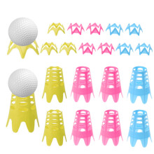 10Pcs Golf Tees, Golf Simulator Tees Training Golf Practice Mat Tees for Lawn Yellow