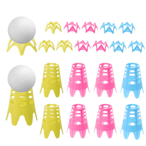 10Pcs Golf Tees, Golf Simulator Tees Training Golf Practice Mat Tees for Lawn Yellow