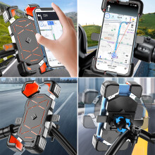 Anti-vibrations Phone Clamps Scooter Phone Clip Lightweight Bike Phone Yellow handlebar