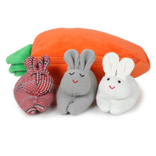 Easter Bunny Purse Bunnies in Carrot Purse Bunnies in Carrot Pouch Zip White red gray
