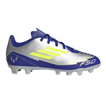 (4.5 UK, Silver/Blue) Adidas Childrens/Kids F50 Club Firm Ground Football Boots