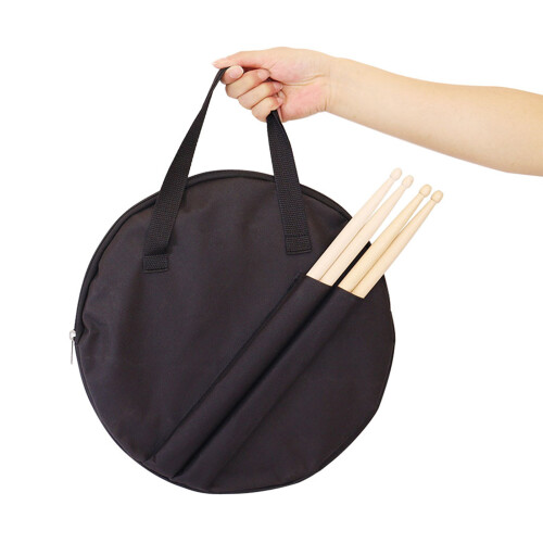 Silent Practice Drum Pad with Bag Maple Drum Sticks 12 Inches Drum Black with stick bag