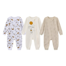 (0-3 Months, Beige) Winnie the Pooh Baby Cotton Sleepsuit (Pack of 3)
