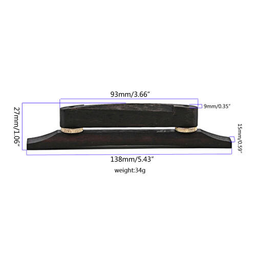 Wood Adjustable Bridge Guitar Bridge Ebony Hardware Accessory for Archtop Guitar 2