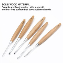 11Pcs Crochet Hooks 3.0mm-12mm, Crochet Hooks with Wooden Handle, Single Crocheting Knitting Hooks, Crochet Needles