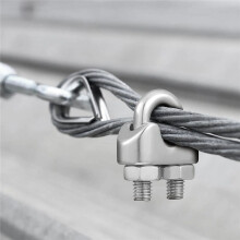 50 Pcs 1/8Inch Wire Rope Kit M3 Metal Wire Rope Cable Clamp and M3 Stainless Steel Thimbles for Wire Rope Rigging