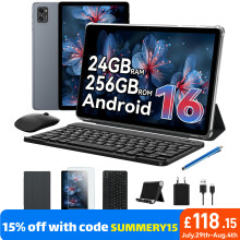 TABWEE T20 10.1" Android 16 Tablet 24GB+256GB Widevine L1 Gemini AI 2.0 GPS