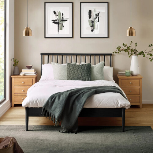Belton Black Spindle 150cm King Size Bed Frame