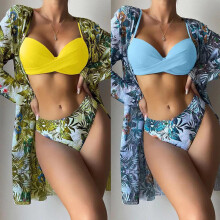 Womens High Waist V-Neck Twists Front Beachwear Bikinis Split Spaghetti Sky Blue S