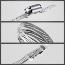 Collier de Serrage en Acier Inoxydable DIY Collier de Serrage Collier de Serrage pour Tuyau 9,84 Pieds Bande RéGlable avec 10 PièCes de Fixation