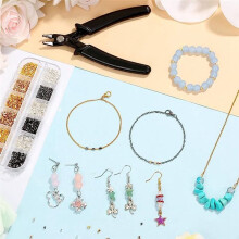 Crimping Beads for Jewelry Making, 2200Pcs Crimping Tubes with Crimping Pliers for DIY Jewelry Making (3 Sizes 4 Colors)