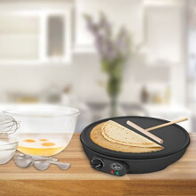 PANCAKE & CREPE MAKER 12" NON-STICK PLATE 1000W ELECTRIC + FREE UTENSILS