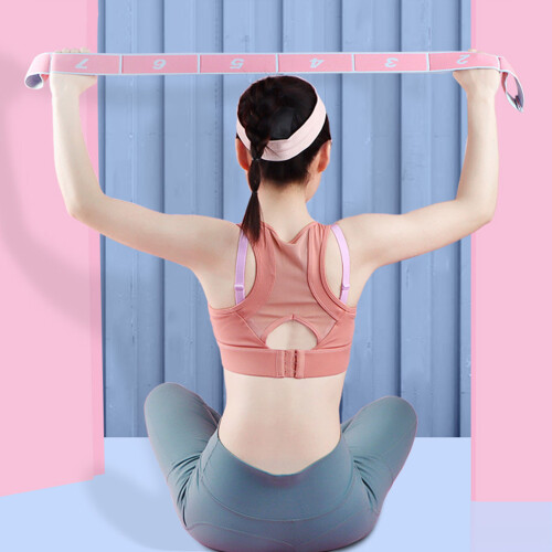 Stretching Strap with 8 Loop Leg Stretch Band Improve Flexibility Yoga Straps Gray
