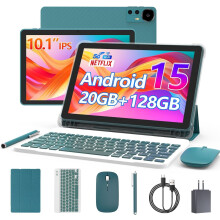 Android 15 Tablet 10 inch, 18GB RAM+128GB ROM/2TB Expandable, 2 in 1 Tablets wit