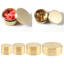 Waterproof Round Brass Box Metal Jewelry Sealed Container Dustproof Storage Box Small