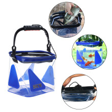 Portable EVA Camping Fishing Bucket Fish Live Bait Water Container Easy to Use Blue 22CM