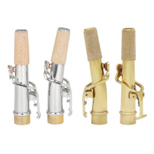2 PCS Sax Curved Necks and Straight Neck for Soprano Saxophone Instrument Gold