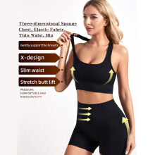 Women Two Pieces Yoga Set Sport Bras High Waist Leggings Sports Exercise Set Ins Black M