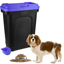 Pet Food Storage Container | Food Scoop & Flip-Top Locking | Pet Treats Storage