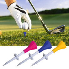 5Pcs Height Adjustable Plastic Golf Tees Golf Ball Holder Golf Sports Accessory Yellow