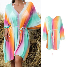 Gradient Bikini Cover Up Sexy Swimsuit Beach Dress Women for Sun for Protection