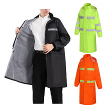 High Visibility Workwears Safety Coat Concealed Hood Flashing Hooded Rain Black XXXXL