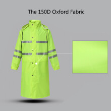 Safety Concealed Fluorescent Flashing Hooded Long Length Waterproof Work Coat Orange XXL