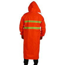 High Visibility Long Rain Construction Waterproof Rain Jacket Hooded Rain Coat Black XXXL