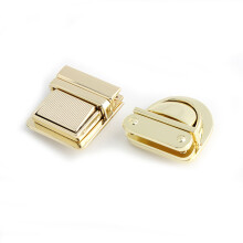 DIY Bag Lock Metal Tongue Lock Clasp Bag Buckle Lock Accessories for Purse Tote Gold 2