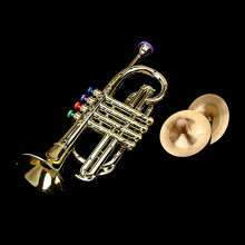 Kids Trumpet Horn, Golden Coated Trumpet ABS Children Preschool Music Toy Gift