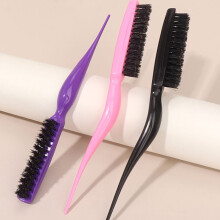 Bristle Brush Hair Comb Brush Tail Comb Boar Bristle Hair Brush Pin Tail Comb Pink