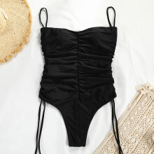 One Piece Swimsuits for Women Sexy Tummy Control Bathing Suits High Cut Swimwear White M
