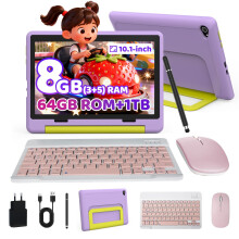 10 Inch Kids Tablet,Android 14 tablet for kids Octa Core,8GB+64GB ROM (1TB TF)