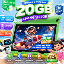 Kids Tablet 10.1 Inch Android 15 for 3-12 Parental Controls 20GB RAM + 64GB ROM