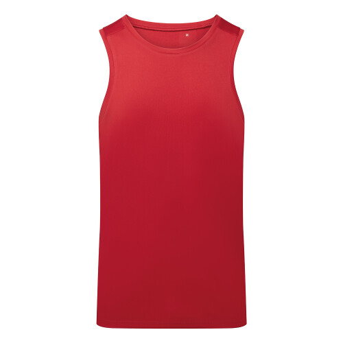(S, Fire Red) TriDri Mens Ion-Charge Performance Vest Top