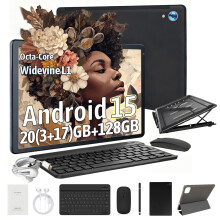 Android 15 Tablet 128GB ROM (1TB TF) 10inch WiFi 5000mAh Dual Camera w/ Stand