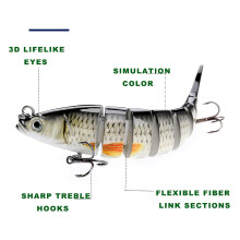 3D Minnow Fishing Lures Salt Swimbait Wobbler Multi-Section Jointed Fish Lures CC5501