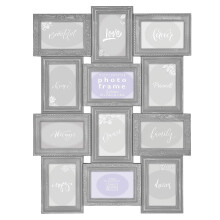 Innova Editions Vintage Grey Multi Aperture Photo Picture Frame - Holds 12 X 6''