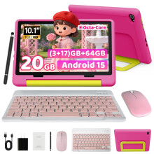 10.1 Inch Kids Tablet 20GB RAM + 64GB ROM Android 15 for 3-12 Parental Controls