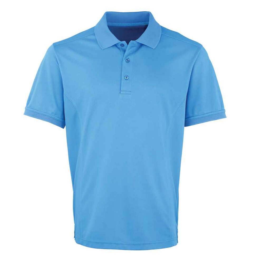 Premier (M, Sapphire Blue) Mens Coolchecker Pique Polo Shirt