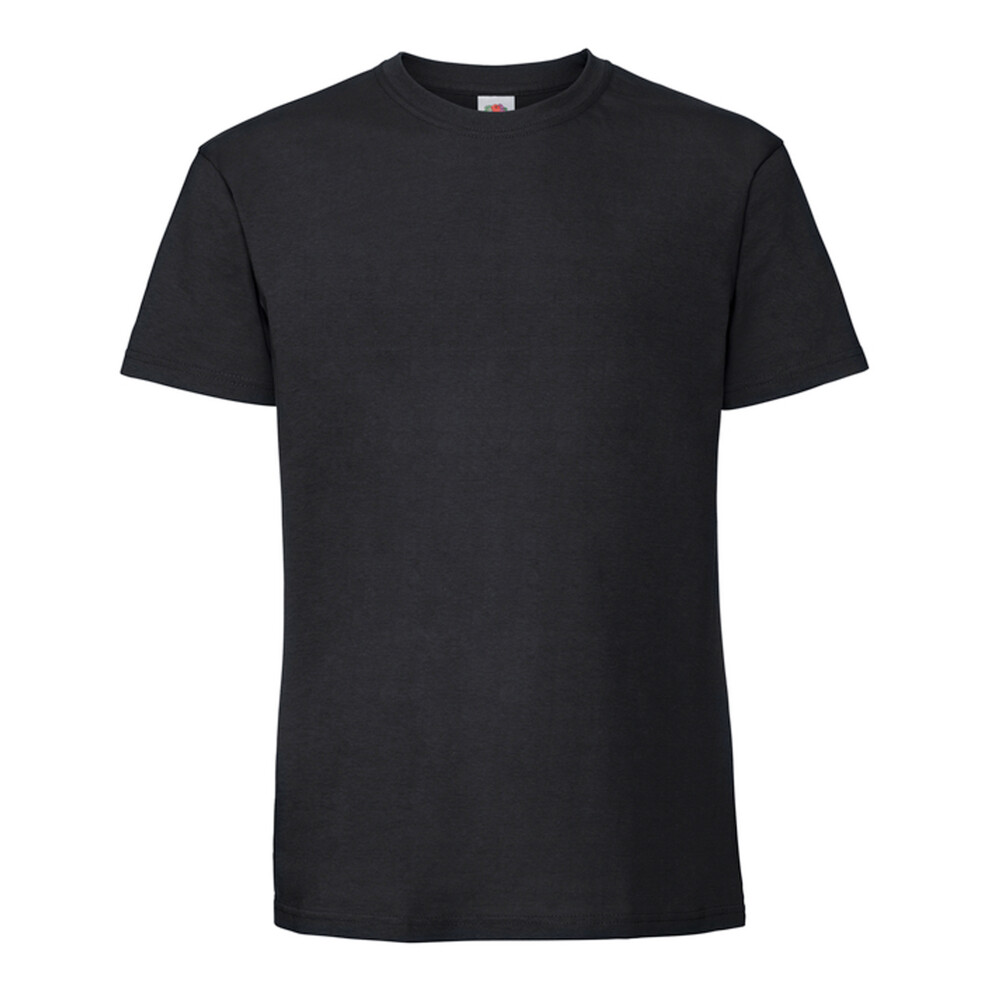 Fruit Of The Loom (L, Black) Mens Iconic Premium Ringspun Cotton T-Shirt