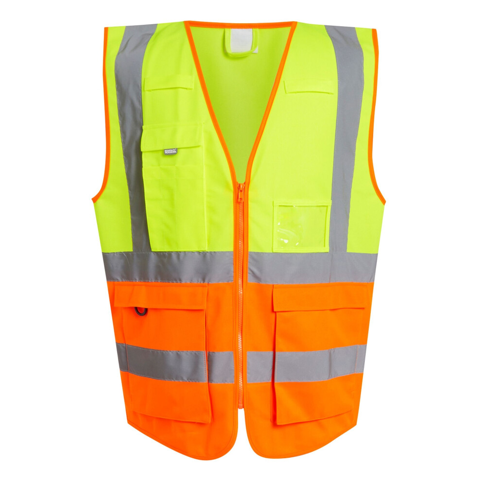 (L, Yellow/Orange) Regatta Professional Mens Hi-Vis Vest 5063527494931