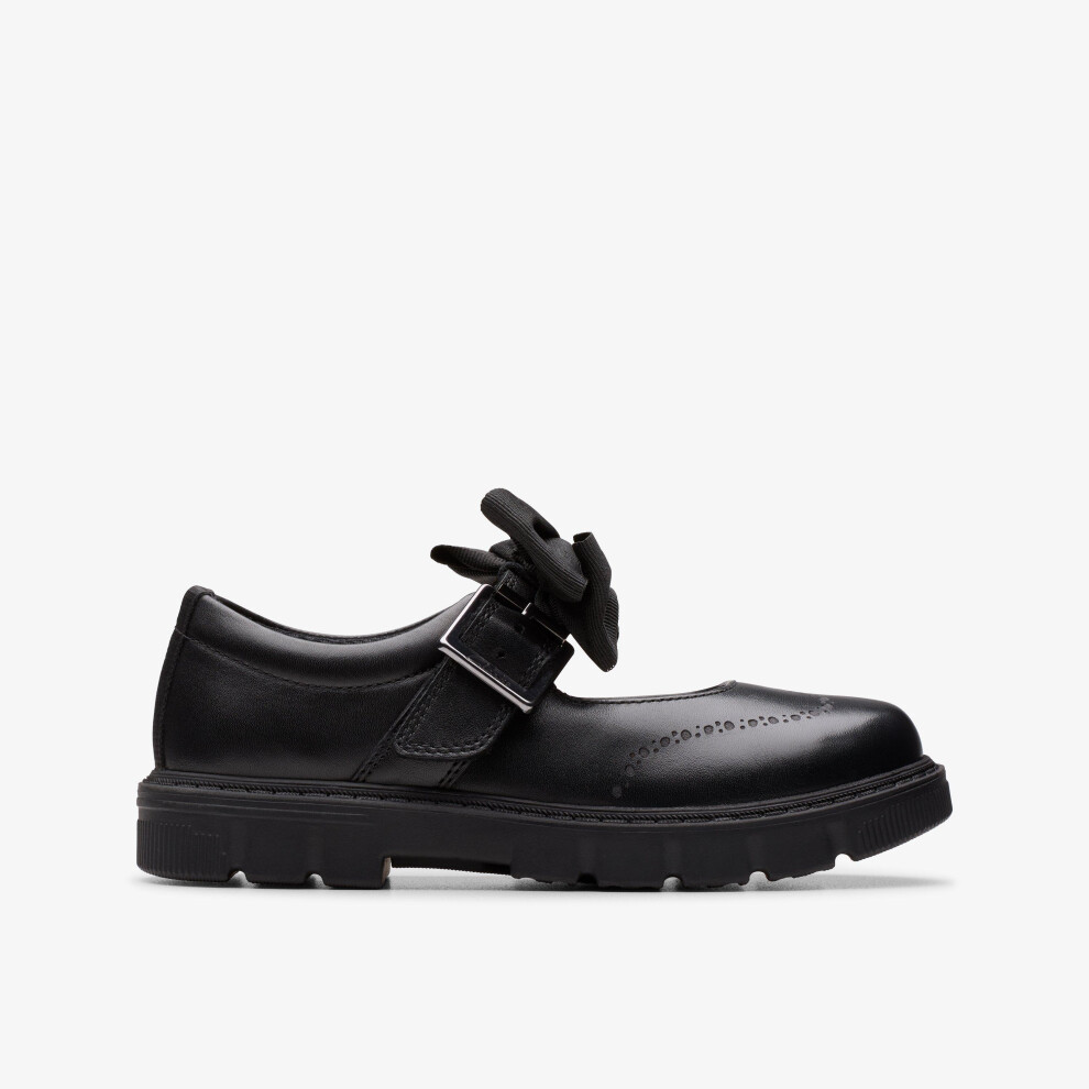 Clarks (Standard, 12 (Children's)) Lorcam Jane K. Black Leather
