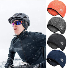 Skull Caps Thermal Beanie Motorcycle-Helmet Liner with Glasses Hole Cycling Caps Orange