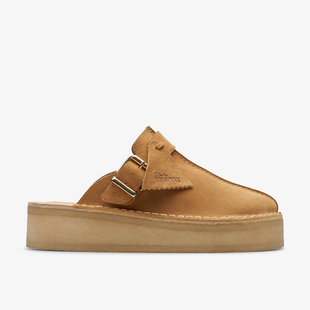 Clarks (Standard, 8 (Adults')) Trekwedge Mule Mid Tan Sde
