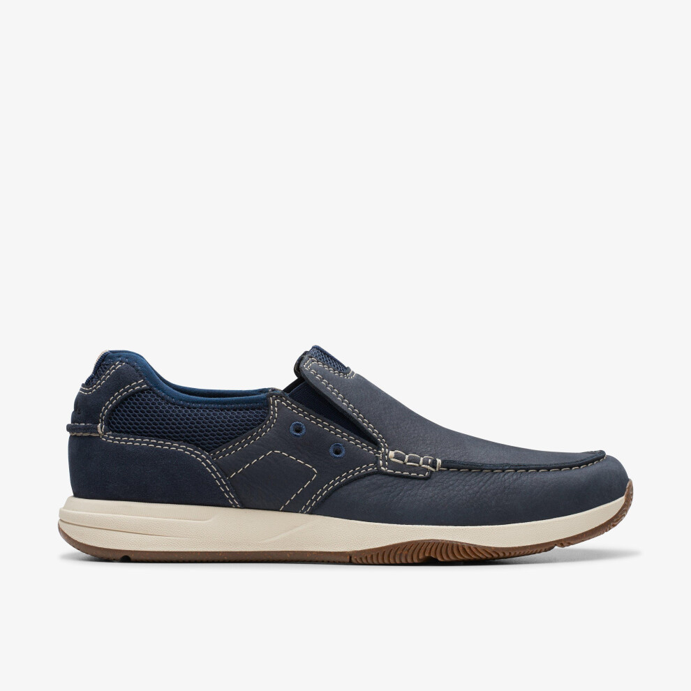 Clarks (Wide, 9.5 (Adults')) Sailview Step Navy Nubuck