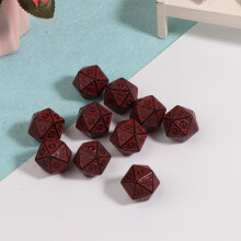 10Pcs 20 Sided D20 Dice Board Table for Creative Family Playing Game for RPG Yellow
