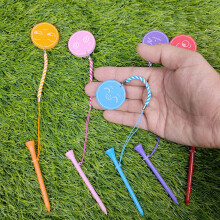 Multi-Color Pattern Anti-Loss Rope Golfs Tees Unbreakable Magnetic Golfs Tees Orange