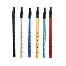6 Hole Flute Tin Penny Whistle Flute Instrument Woodwind for Beginners Easy Green D Key