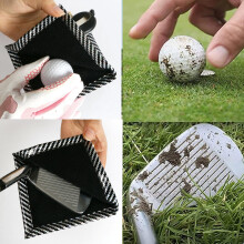 Mini Waterproof Golf Ball Towel Square Golf Club for Head Wiping Cloth with Buck White